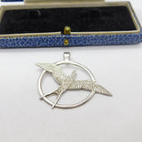 Shetland Silvercraft Sterling Silver Swallow Pendant Vintage c1970 Scottish
