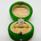 Victorian 18ct Yellow Gold Old Cut Diamond Daisy Flower Ring Antique c1890