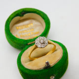 Victorian 18ct Yellow Gold Old Cut Diamond Daisy Flower Ring Antique c1890