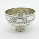Victorian Sterling Silver Swag & Bow Pattern Sugar Bowl 1885 London Antique