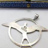 Shetland Silvercraft Sterling Silver Swallow Pendant Vintage c1970 Scottish