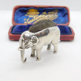 Edwardian Sterling Silver Elephant Pin Cushion Antique 1908 Birmingham Adie & Lovekin