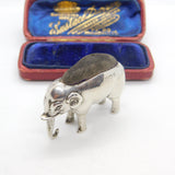 Edwardian Sterling Silver Elephant Pin Cushion Antique 1908 Birmingham Adie & Lovekin
