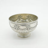 Victorian Sterling Silver Swag & Bow Pattern Sugar Bowl 1885 London Antique
