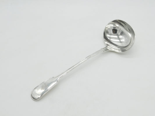 Large Victorian Sterling Silver Cockerel Crest Soup Ladle 1900 Antique Sheffield