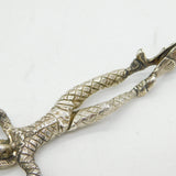 Victorian Sterling Silver Novelty Harlequin Monkey Sugar Nips Antique London