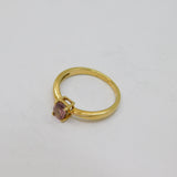 9ct Yellow Gold Light Amethyst Solitaire Dress Ring Vintage c1990 Birmingham