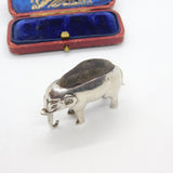 Edwardian Sterling Silver Elephant Pin Cushion Antique 1908 Birmingham Adie & Lovekin