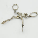 Victorian Sterling Silver Novelty Harlequin Monkey Sugar Nips Antique London