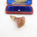 Georgian 9ct Rose Gold & Carved Carnelian Unicron Monogram Seal Fob c1820