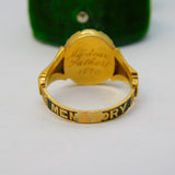 Victorian 18ct Gold Black Enamel In Memory Of Mourning Ring Antique 1856 London