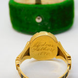 Victorian 18ct Gold Black Enamel In Memory Of Mourning Ring Antique 1856 London