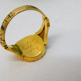 Victorian 18ct Gold Black Enamel In Memory Of Mourning Ring Antique 1856 London