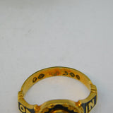 Victorian 18ct Gold Black Enamel In Memory Of Mourning Ring Antique 1856 London