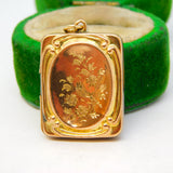 Victorian 9ct Gold Back & Front Swallow Sweetheart Locket Antique c1890