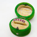 18ct Yellow Gold, Baguette Cut Ruby & Diamond Half Eternity Ring Vintage 1970