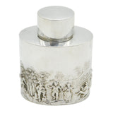 Victorian Sterling Silver Novelty Rural Scene Tea Caddy Antique 1901 Chester