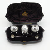 Boxed Mappin & Webb Sterling Silver Miniature Cruet Set 1890 London Antique