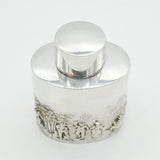 Victorian Sterling Silver Novelty Rural Scene Tea Caddy Antique 1901 Chester