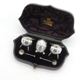 Boxed Mappin & Webb Sterling Silver Miniature Cruet Set 1890 London Antique