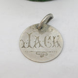 Victorian Sterling Silver Threepence 'Jack' Engraved Love Token Charm Antique c1880