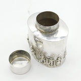 Victorian Sterling Silver Novelty Rural Scene Tea Caddy Antique 1901 Chester