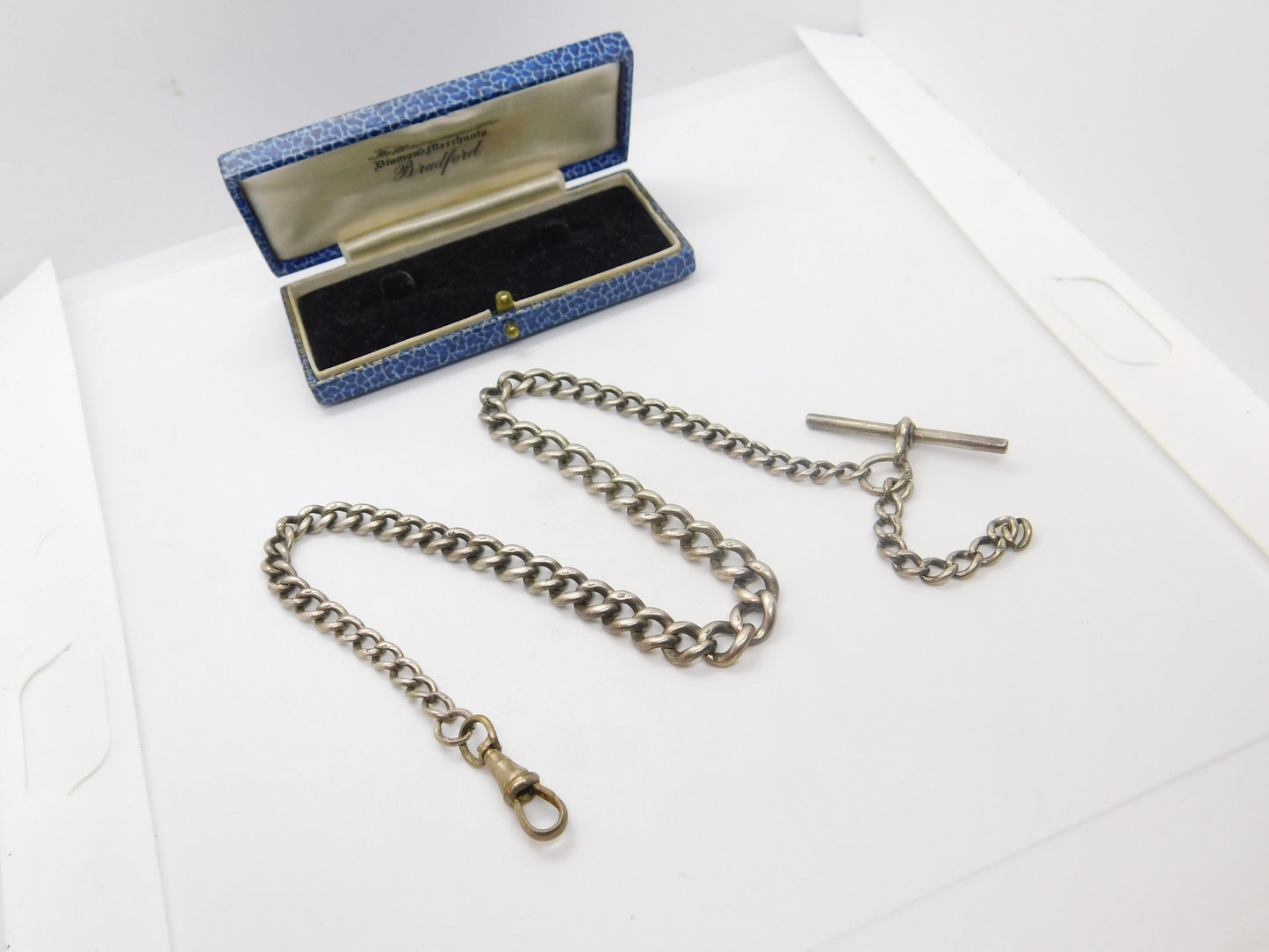 Sterling Silver Graduating Albert Watch Chain Antique 1912 Birmingham Art Deco