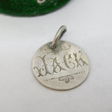 Victorian Sterling Silver Threepence 'Jack' Engraved Love Token Charm Antique c1880
