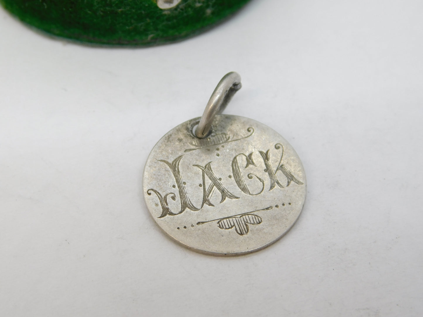 Victorian Sterling Silver Threepence 'Jack' Engraved Love Token Charm Antique c1880