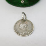 Victorian Sterling Silver Threepence 'Jack' Engraved Love Token Charm Antique c1880