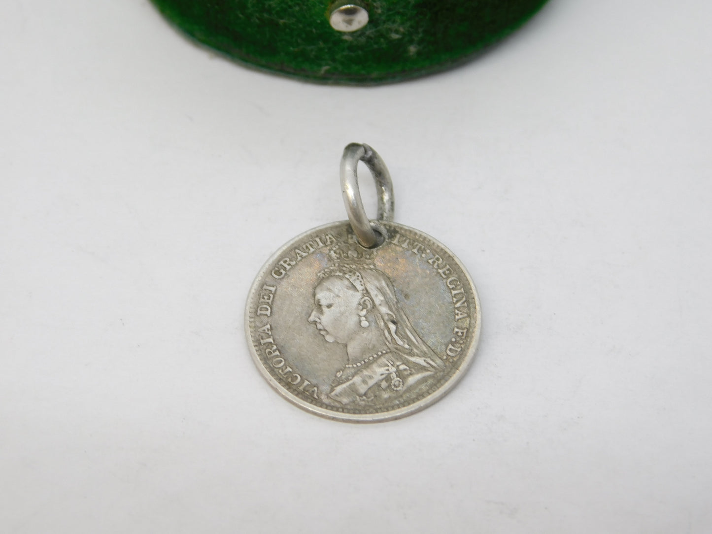 Victorian Sterling Silver Threepence 'Jack' Engraved Love Token Charm Antique c1880