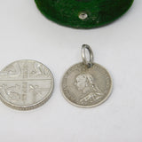 Victorian Sterling Silver Threepence 'Jack' Engraved Love Token Charm Antique c1880