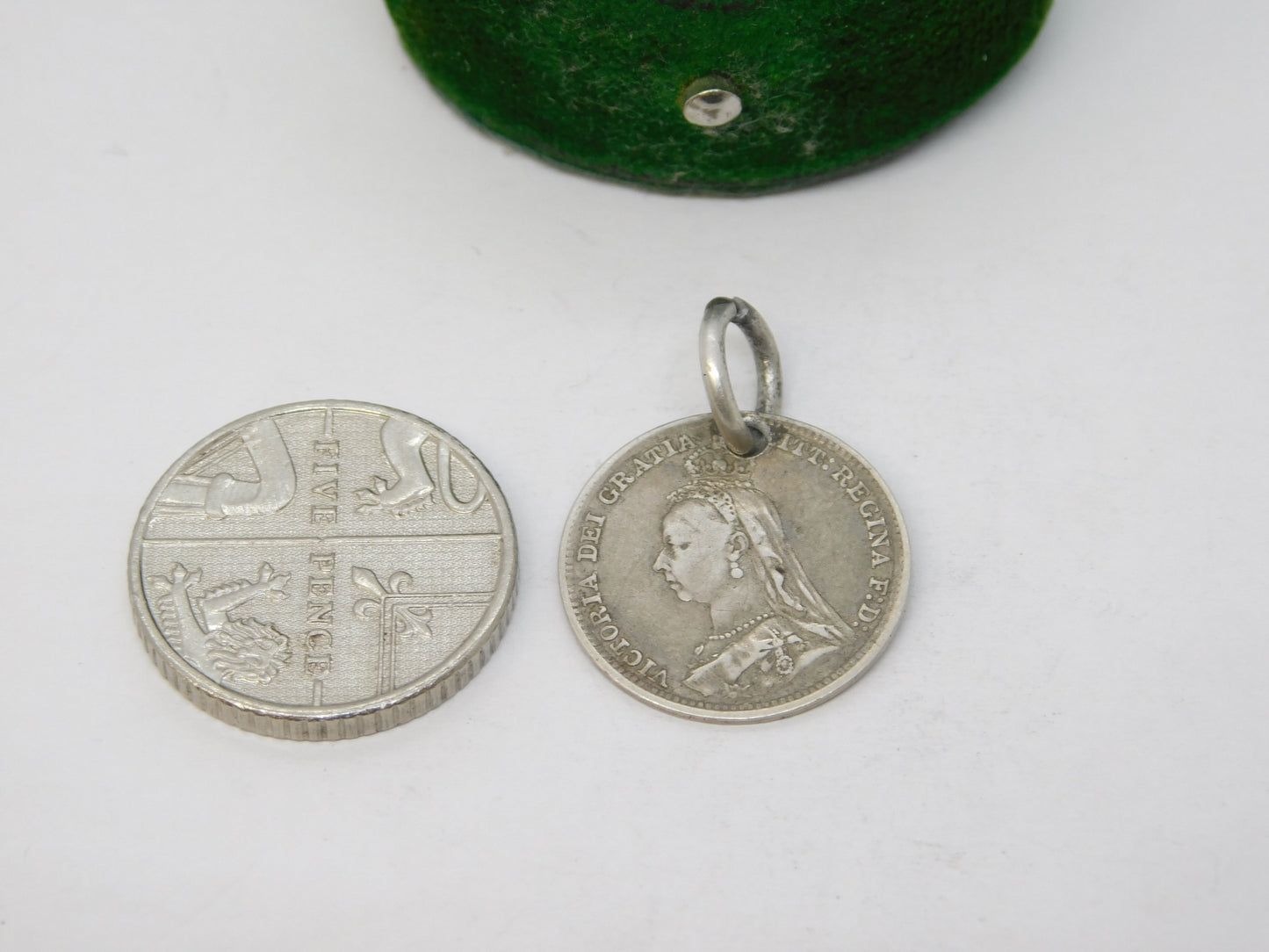 Victorian Sterling Silver Threepence 'Jack' Engraved Love Token Charm Antique c1880