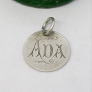 Victorian Sterling Silver Threepence 'ADA' Engraved Love Token Charm Antique c1880
