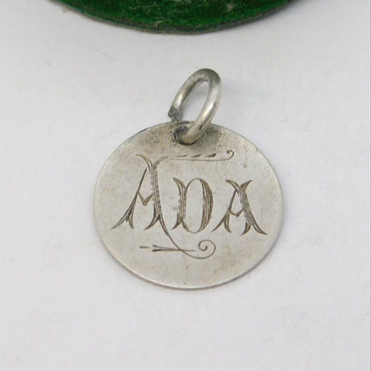 Victorian Sterling Silver Threepence 'ADA' Engraved Love Token Charm Antique c1880