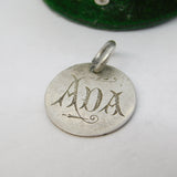 Victorian Sterling Silver Threepence 'ADA' Engraved Love Token Charm Antique c1880