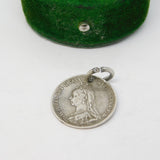 Victorian Sterling Silver Threepence 'ADA' Engraved Love Token Charm Antique c1880