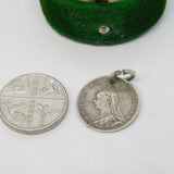 Victorian Sterling Silver Threepence 'ADA' Engraved Love Token Charm Antique c1880