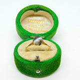 9ct Yellow Gold & Banded Agate Dress Ring Vintage 1983 Birmingham