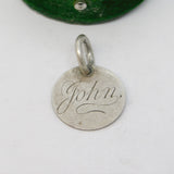 Victorian Sterling Silver Threepence 'John' Engraved Love Token Charm Antique c1880
