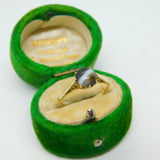 9ct Yellow Gold & Banded Agate Dress Ring Vintage 1983 Birmingham