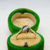 9ct Yellow Gold & Banded Agate Dress Ring Vintage 1983 Birmingham