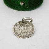Victorian Sterling Silver Threepence 'John' Engraved Love Token Charm Antique c1880