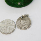 Victorian Sterling Silver Threepence 'John' Engraved Love Token Charm Antique c1880