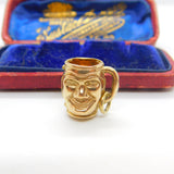 9ct Yellow Gold Novelty Toby Jug Charm Pendant 1971 Birmingham Vintage