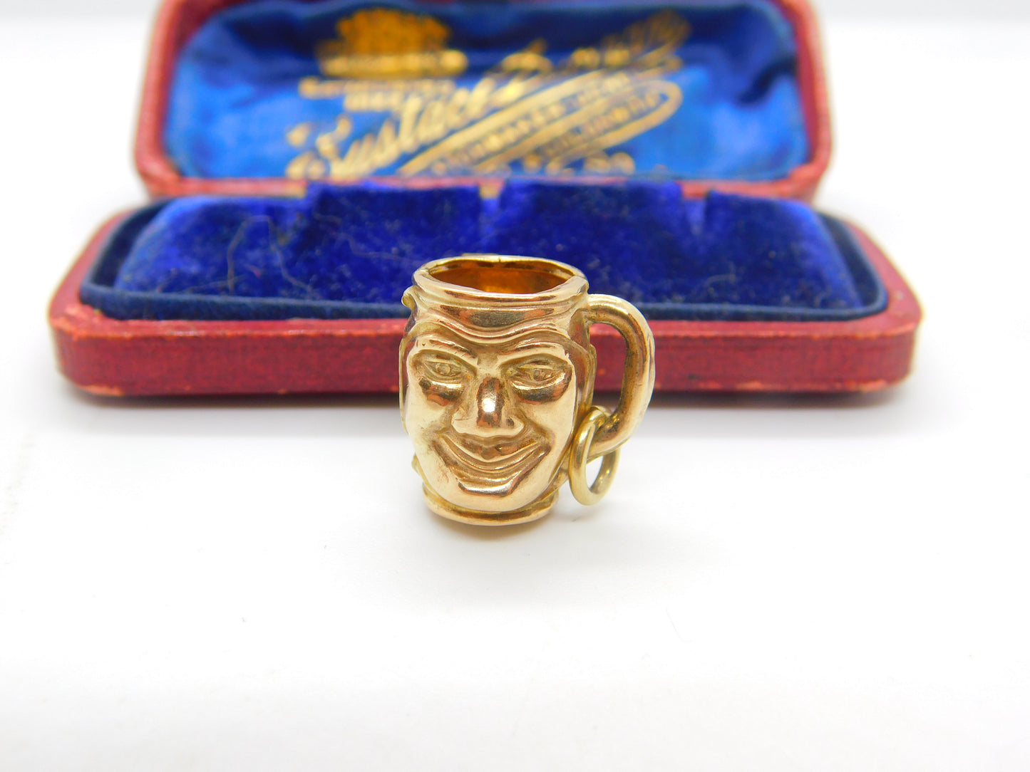 9ct Yellow Gold Novelty Toby Jug Charm Pendant 1971 Birmingham Vintage