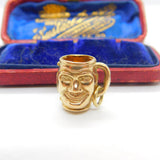 9ct Yellow Gold Novelty Toby Jug Charm Pendant 1971 Birmingham Vintage