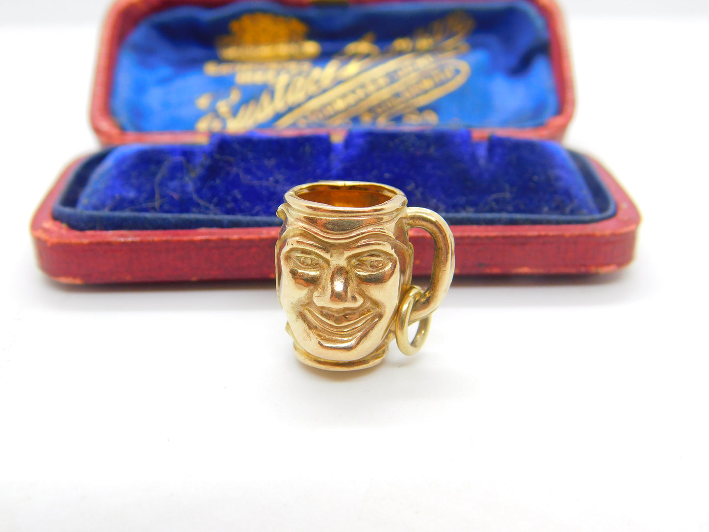 9ct Yellow Gold Novelty Toby Jug Charm Pendant 1971 Birmingham Vintage