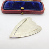 Victorian Silver Plated Hebrew Mizpah Heart Form Bookmark Antique c1860