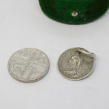 Victorian Sterling Silver Threepence Katie Engraved Love Token Charm Antique c1880